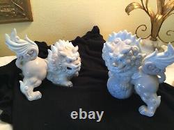 PAIR Of Vintage 1950s Yoshimi K Foo Dog Guardian Shishi Lions SIGNED Figurine