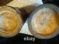 PAIR Old Chinese Bamboo High Relief Carved vase, s / Brush Pots