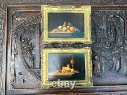 PAIR Still Life DUTCH Oil board PAINTINGS framed signed KALMAN KEMENY 1896-1994