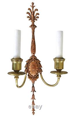 PAIR. Tall Copper and Brass E F Caldwell Signed Sconces Circa 1904. OFFERS