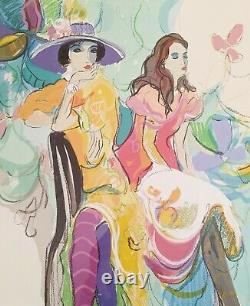 PAIR Vintage 20th C MODERN Framed Artist Signed Numbered Gouache GLAMOUR FASHION