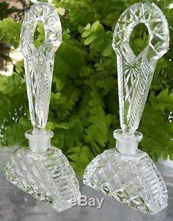 PAIR Vintage Czech Perfume BottlesSignedDaubers IntactRARE5.75 Gorgeous