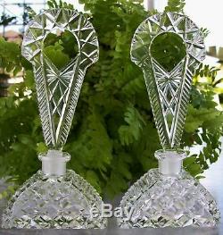 PAIR Vintage Czech Perfume BottlesSignedDaubers IntactRARE5.75 Gorgeous