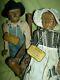 Pair Antique 1930, Pleasant Hill Academy Carved Wood Primitive Appalachian Dolls