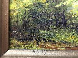 PAIR of Authentic VINTAGE LANDSCAPE oil paintings FRAMED IN ORIGINAL FRAMES