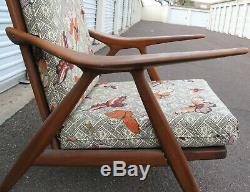 PAIR of MID CENTURY MODERN DANISH TEAK LOUNGE CHAIRS signed MADE IN DENMARK