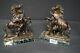 Pair Patinated Bronze Antique Marly Horses Marble Base Signed Coustou