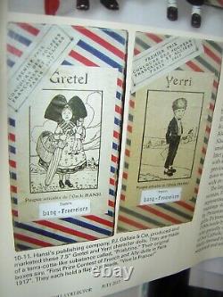 PAIR very RARE, signed PARIS antique French HANSI character dolls YERRI & GRETEL