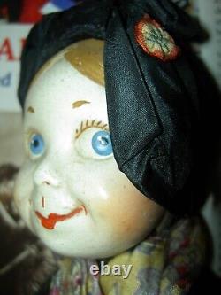 PAIR very RARE, signed PARIS antique French HANSI character dolls YERRI & GRETEL