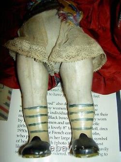 PAIR very RARE, signed PARIS antique French HANSI character dolls YERRI & GRETEL