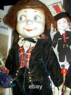 PAIR very RARE, signed PARIS antique French HANSI character dolls YERRI & GRETEL