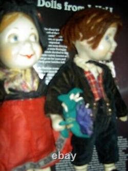 PAIR very RARE, signed PARIS antique French HANSI character dolls YERRI & GRETEL