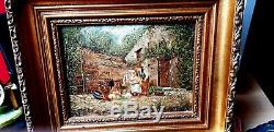 PAIR19th Century Antique Barbizon French PAINTINGS OILS ON PANEL