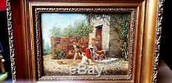 PAIR19th Century Antique Barbizon French PAINTINGS OILS ON PANEL