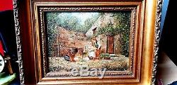 PAIR19th Century Antique Barbizon French PAINTINGS OILS ON PANEL