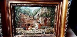 PAIR19th Century Antique Barbizon French PAINTINGS OILS ON PANEL