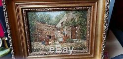 PAIR19th Century Antique Barbizon French PAINTINGS OILS ON PANEL