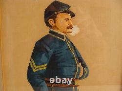 PR Antique Civil War Soldier Portraits in Uniform WithC Paintings