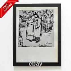 Pablo Picasso Couple on the Street, Original Hand Signed Print with COA