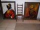Pair (1) Oil Painting Portrait Medieval Knight (1) Signed Art Print 36 X 46