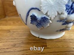 Pair 19th Century Chinese Oriental Porcelain Vases Blue White Green Decorated