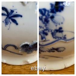 Pair 19th Century Chinese Oriental Porcelain Vases Blue White Green Decorated