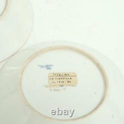 Pair (2) Antique French Le Courtille Small Bowls, Flowers & Gold Gilt, Signed