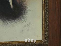 Pair @ 2 Signed Gossens 1911 Antique Painting on Porcelain Plaque 7.5 x 5.5