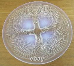 Pair 8 Antique Art Deco Rene Lalique Signed Opalescent Plates Coquille French