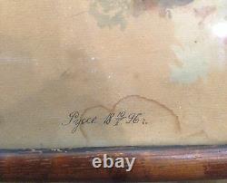 Pair ANTIQUE 1896 RARE BULGARIAN PAINTINGS aquarelle WATERCOLOR BOY & GIRL FOLK