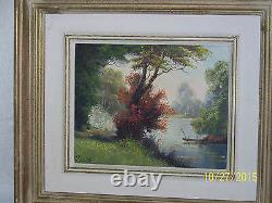 Pair -Albert Fleury Listed Artist Antique Original Oil On Canvas Landscapes