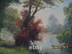 Pair -Albert Fleury Listed Artist Antique Original Oil On Canvas Landscapes