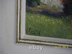 Pair -Albert Fleury Listed Artist Antique Original Oil On Canvas Landscapes