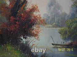 Pair -Albert Fleury Listed Artist Antique Original Oil On Canvas Landscapes