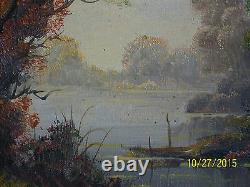 Pair -Albert Fleury Listed Artist Antique Original Oil On Canvas Landscapes