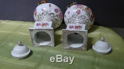 Pair Antique 1865 Austrian Porcelain Urns Signed By Boucher