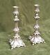 Pair Antique 19c Signed Gab Stockholm Swedish Scandinavian Silver Candlesticks