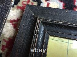 Pair Antique Arts & Crafts black fumed Oak Frames with sgn lithos Parrish Stickley