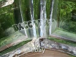 Pair Antique Baccarat Candlesticks, Lustres And Storm Shades. Signed Baccarat 1900