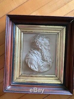 Pair Antique Framed Porcelain Figural Plaques Wall Art Greek -italian Signed