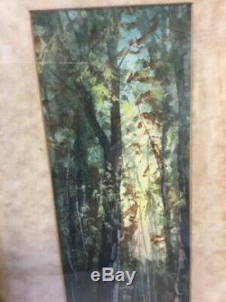 Pair Antique Framed Watercolor Landscape Paintings Pauline M Colyar 1873-1928