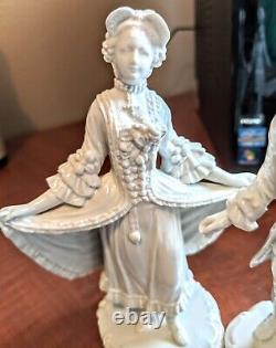 Pair Antique Furstenberg Germany Blanc De Chine Courting Couple Figurines Signed