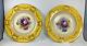 Pair Antique Jv & Sons English Cabinet Plates Signed W Birbeck Retailed Ny City