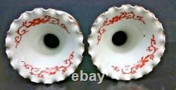 Pair Antique Japanese Enameled Porcelain Vases, Signed, Hand Painted