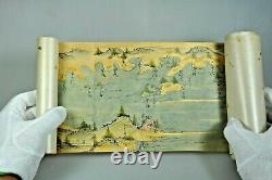 Pair Antique Japanese Manuscript Handpainted Handscrolls Scrolls Edo Japan