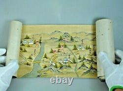 Pair Antique Japanese Manuscript Handpainted Handscrolls Scrolls Edo Japan