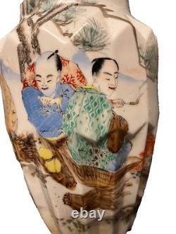 Pair Antique Japanese Satsuma Porcelain Signed Vases