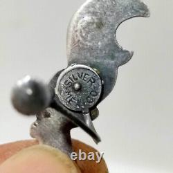 Pair Antique Mexico Vintage Sterling Silver signed Bird Figurine Earrings 8g