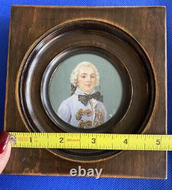 Pair Antique Miniature Framed Oil Painting Portrait Signed BEAUTY