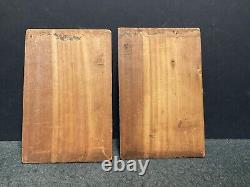 Pair Antique Miniature Interior Oil Paintings on Wood Panels- Signed I S Sevilla